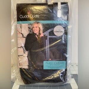 Cuddl Duds Lounge Layers Fleecewear Long Sleeve Tunic Thumb Holes Black Sz S